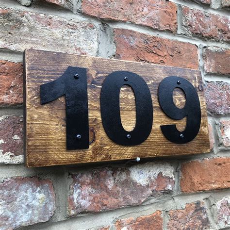 wood and metal house numbers plaque|decorative house numbers plaque.